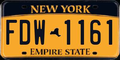 NY license plate FDW1161