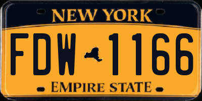 NY license plate FDW1166