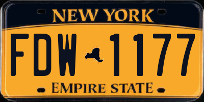 NY license plate FDW1177