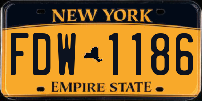 NY license plate FDW1186