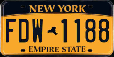 NY license plate FDW1188