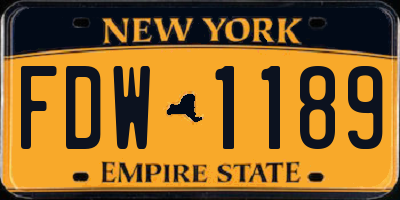 NY license plate FDW1189