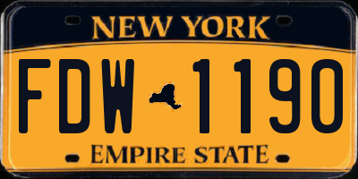 NY license plate FDW1190