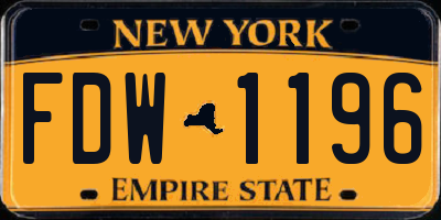 NY license plate FDW1196