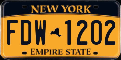 NY license plate FDW1202
