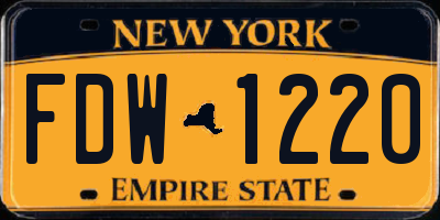 NY license plate FDW1220