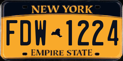 NY license plate FDW1224