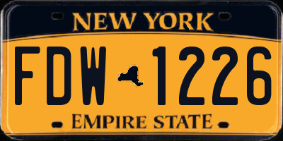 NY license plate FDW1226