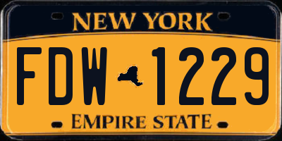 NY license plate FDW1229