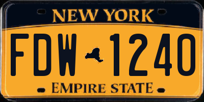 NY license plate FDW1240