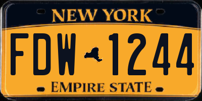 NY license plate FDW1244