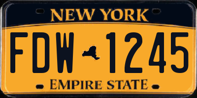 NY license plate FDW1245