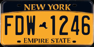 NY license plate FDW1246