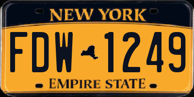 NY license plate FDW1249