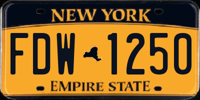 NY license plate FDW1250