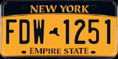 NY license plate FDW1251