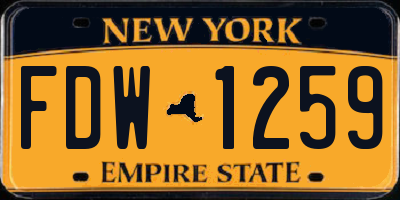 NY license plate FDW1259