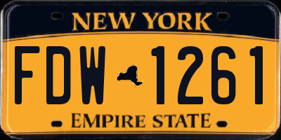 NY license plate FDW1261