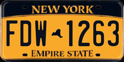 NY license plate FDW1263