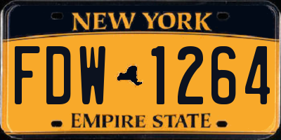 NY license plate FDW1264