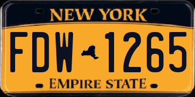 NY license plate FDW1265