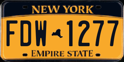 NY license plate FDW1277