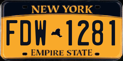 NY license plate FDW1281