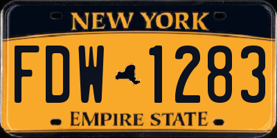 NY license plate FDW1283