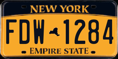 NY license plate FDW1284