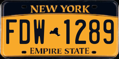 NY license plate FDW1289