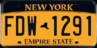 NY license plate FDW1291