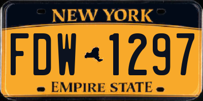 NY license plate FDW1297