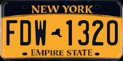 NY license plate FDW1320