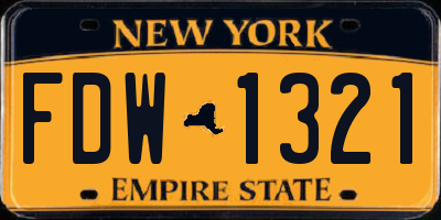 NY license plate FDW1321