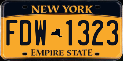 NY license plate FDW1323