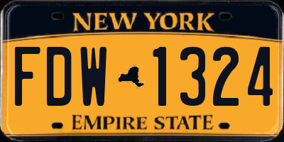 NY license plate FDW1324