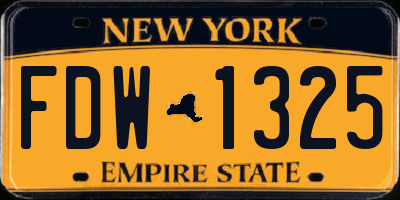 NY license plate FDW1325