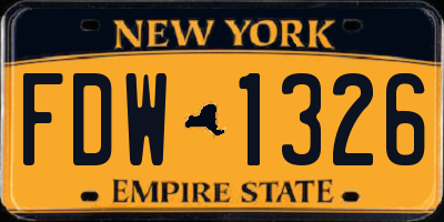 NY license plate FDW1326