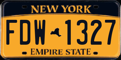 NY license plate FDW1327