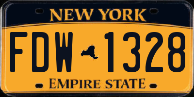 NY license plate FDW1328