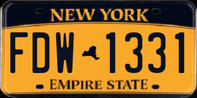 NY license plate FDW1331