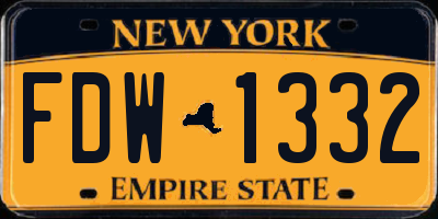 NY license plate FDW1332