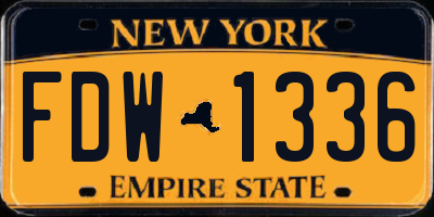 NY license plate FDW1336