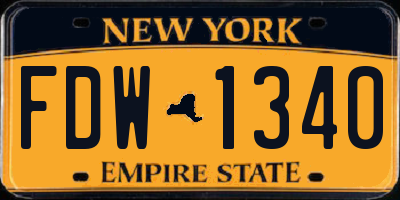 NY license plate FDW1340