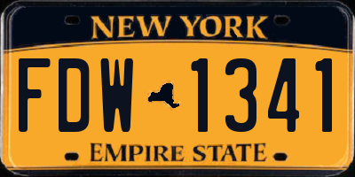 NY license plate FDW1341