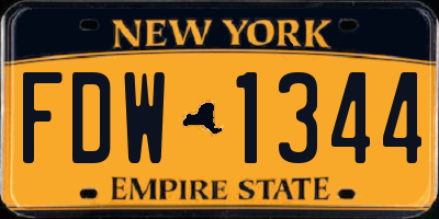 NY license plate FDW1344
