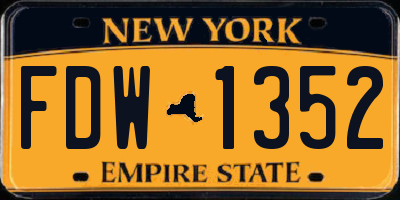 NY license plate FDW1352