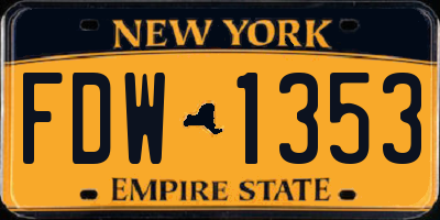 NY license plate FDW1353