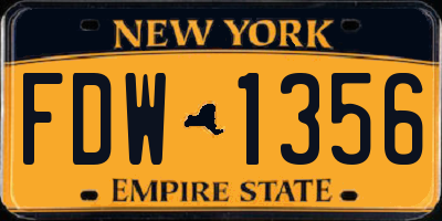 NY license plate FDW1356