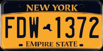 NY license plate FDW1372